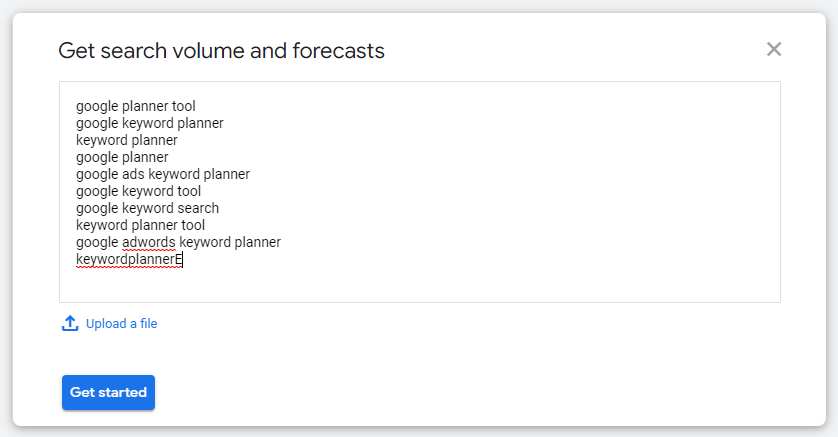 Get search volume and forecast